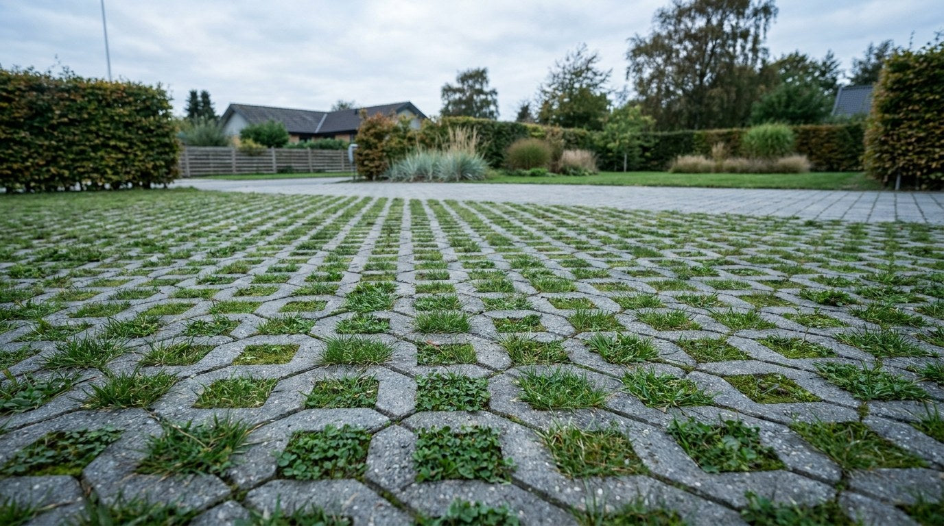 IBF græsarmering på nyanlagt parkeringsareal med klimatilpasning