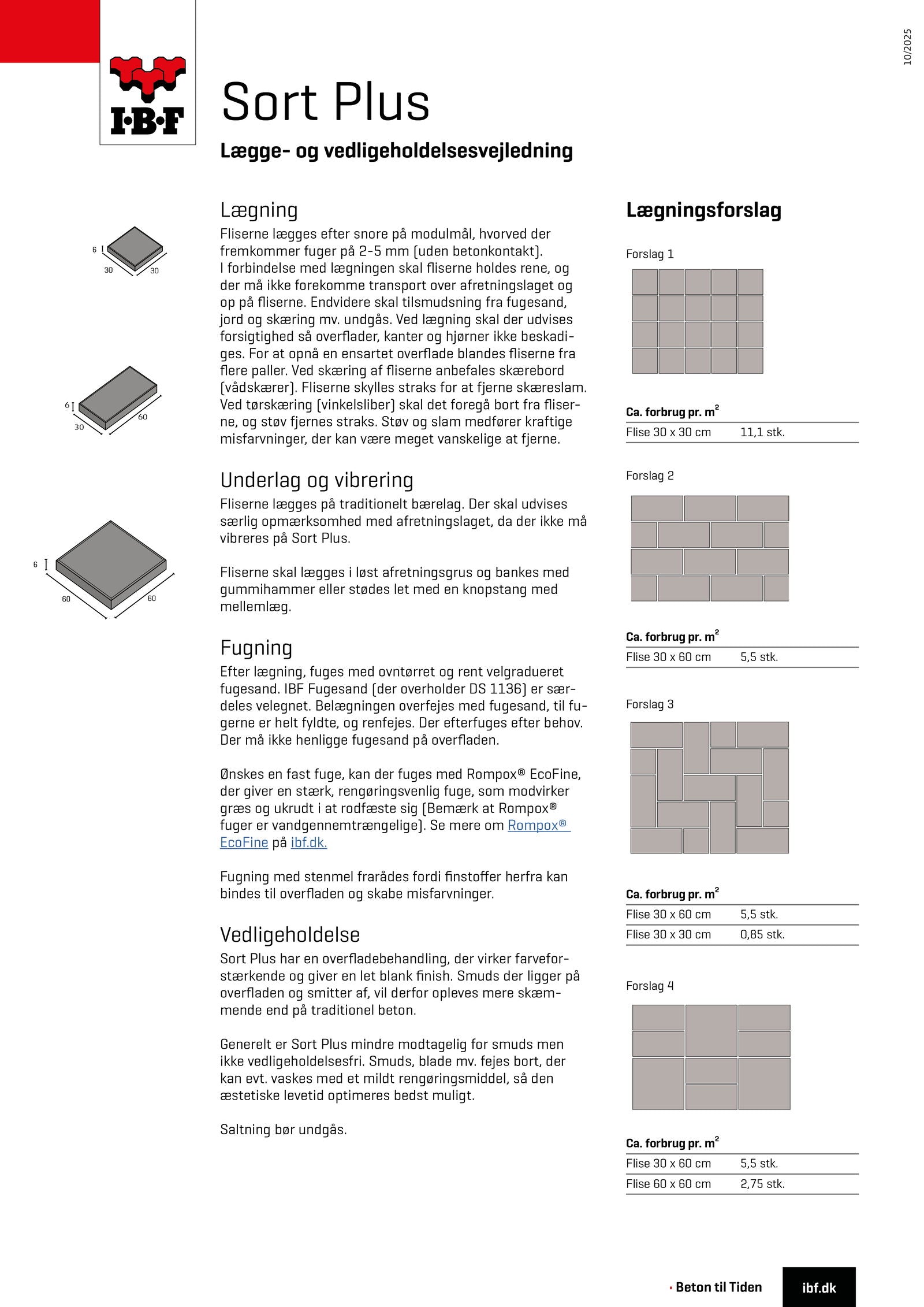 IBF Sort Plus fliser 60x60x6 cm