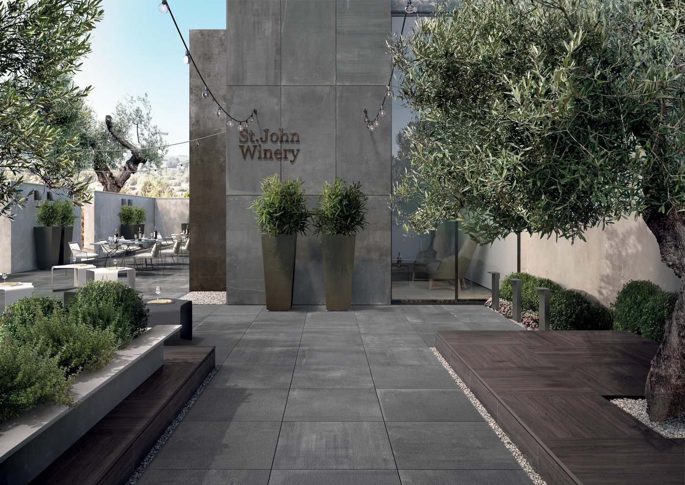 Keramisk flise Stoneone 45x90x2 cm Dark