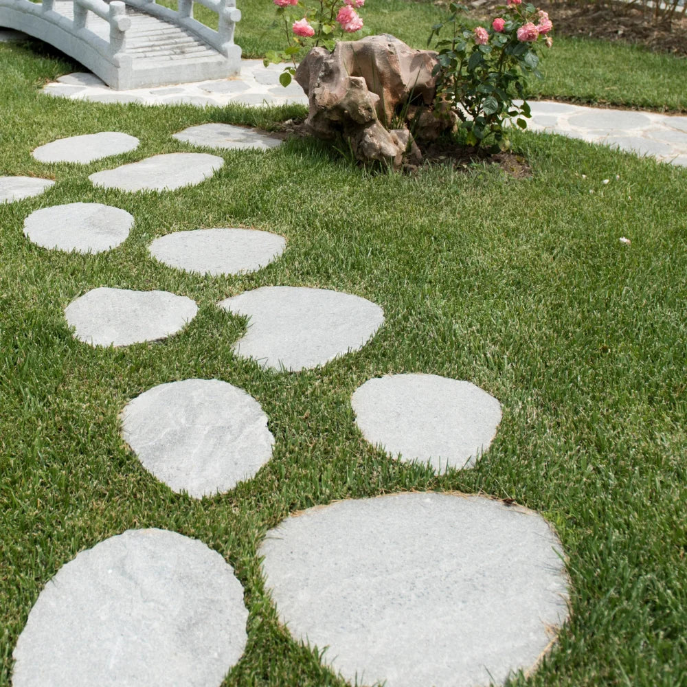 Oval trædesten Grå