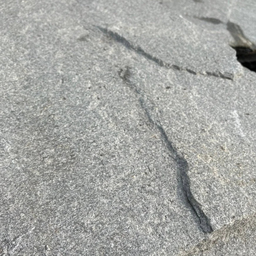 Oval trædesten Grå